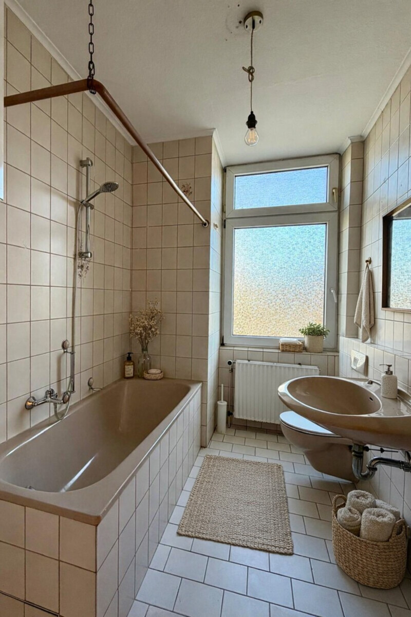 Badezimmer dekoriert Etagenwohnung Karlsruhe