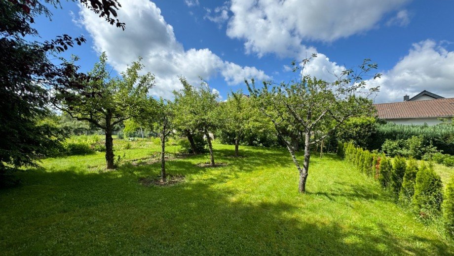 Hinterer Garten Zweifamilienhaus Karlsbad-Spielberg