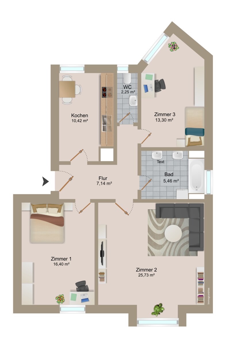 Grundriss Etagenwohnung Karlsruhe