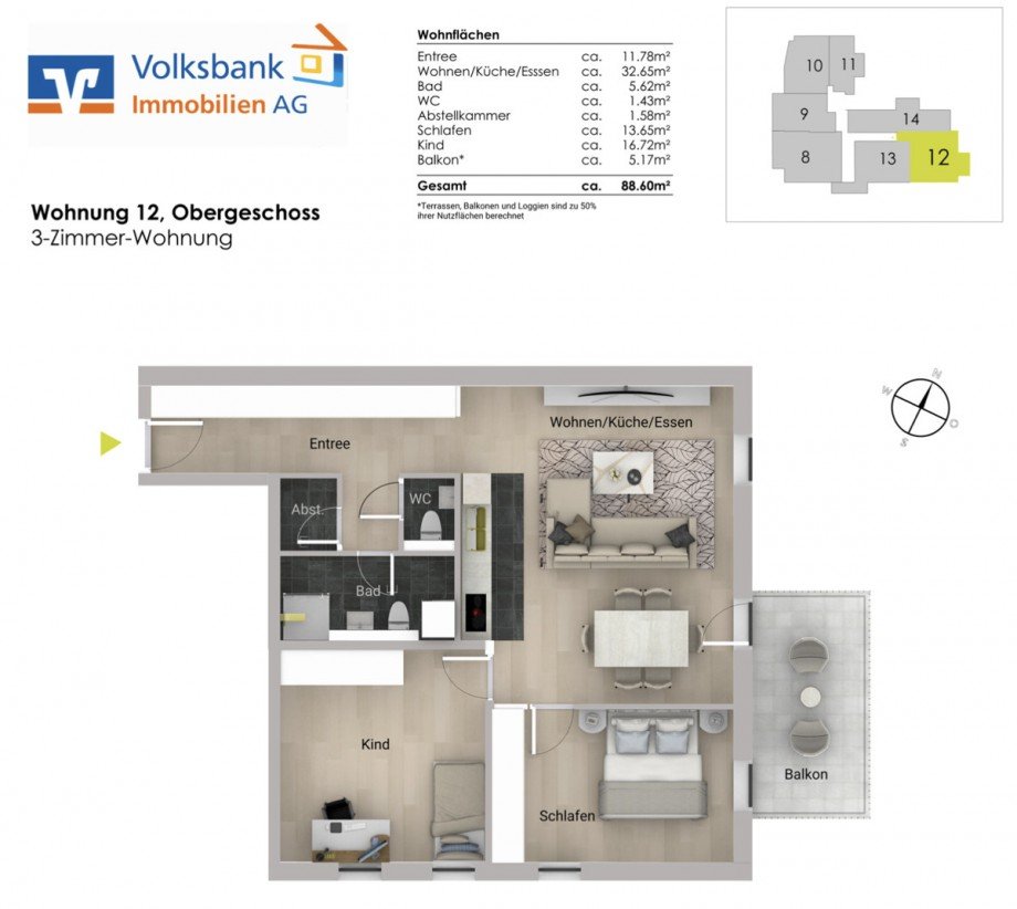 Grundriss Etagenwohnung Keltern / Ellmendingen