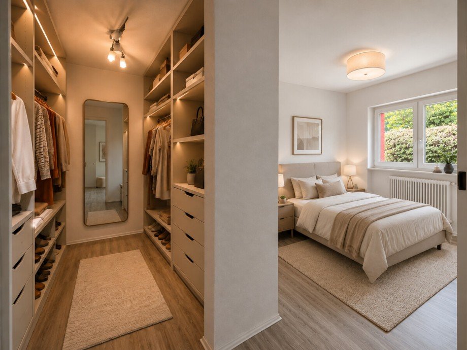 KI-Visualisierung Ankleide begehbar / Schlafzimmer Erdgeschosswohnung Bad Herrenalb