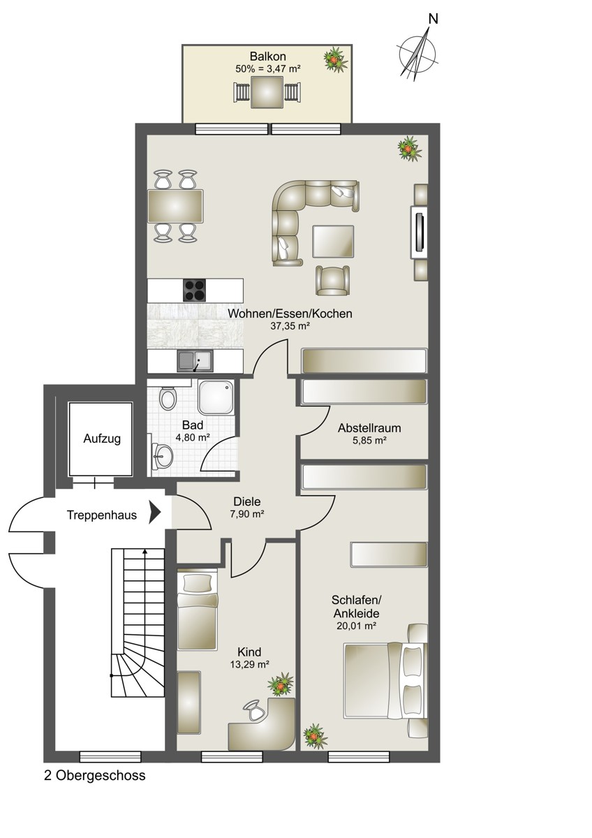 Wohnung Nr. 7 Etagenwohnung Karlsruhe