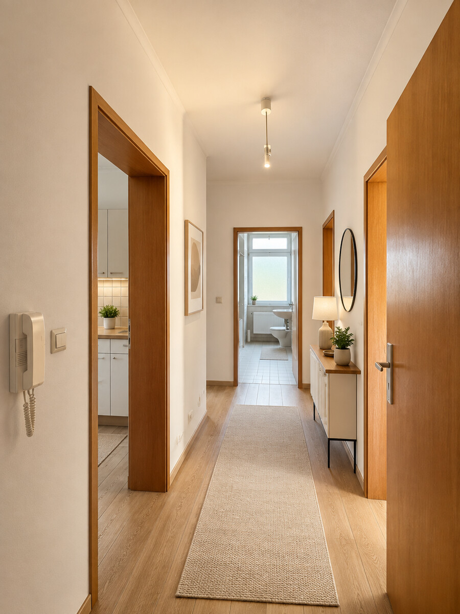 Flur (KI Visualisierung) Etagenwohnung Karlsruhe