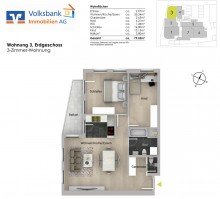 Grundriss 3-Zimmer-Wohnung in Keltern / Ellmendingen
