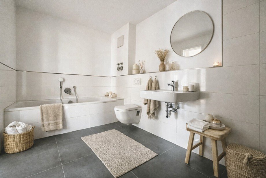 Badezimmer (KI-Staging) Dachgeschosswohnung Kieselbronn