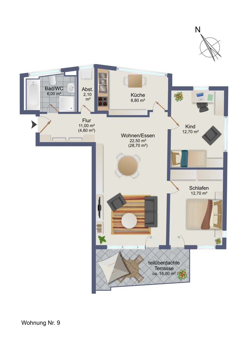 Grundriss Etagenwohnung Ettlingen