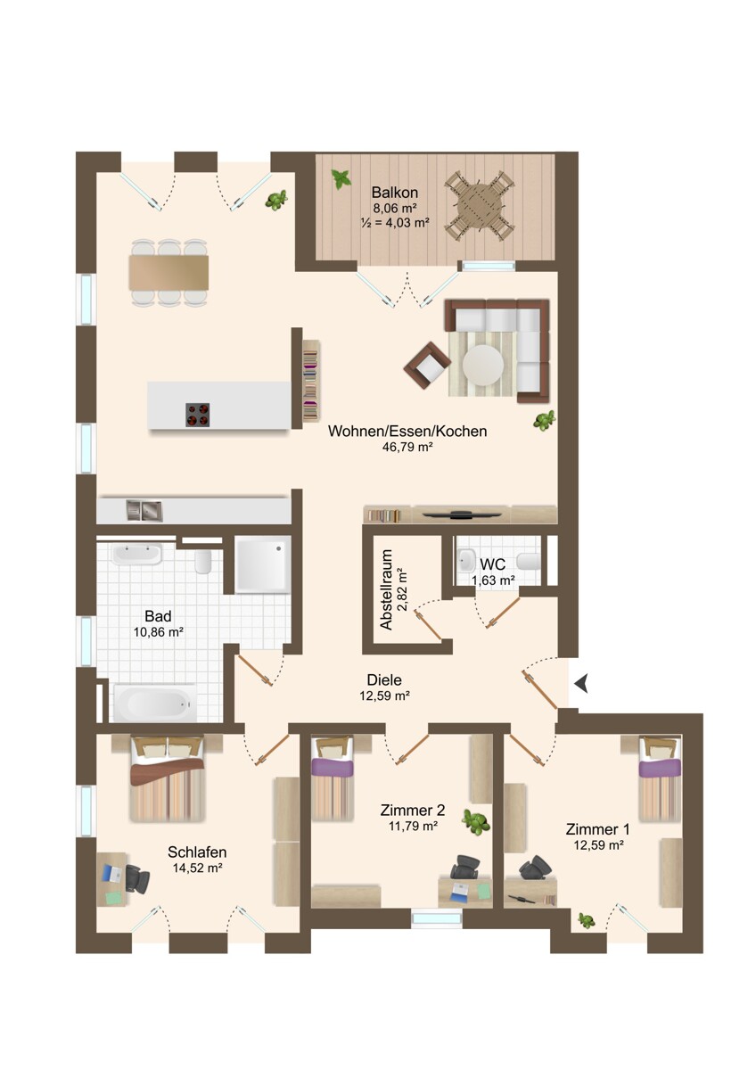 Grundriss Etagenwohnung Kieselbronn