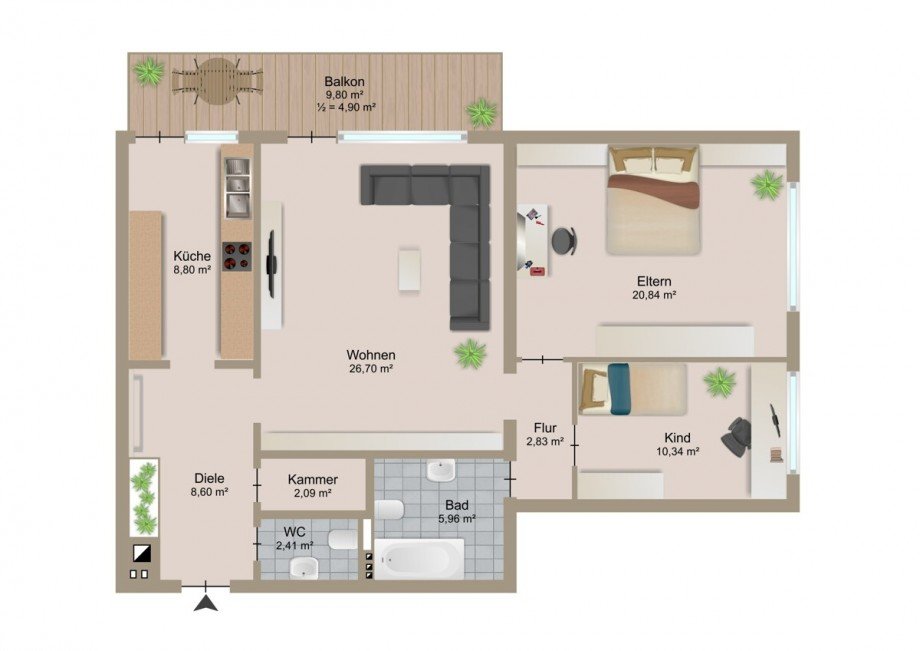 Grundriss Etagenwohnung Ettlingen