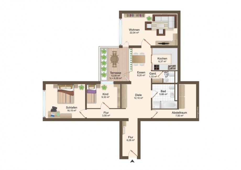 Grundriss Etagenwohnung Waldbronn