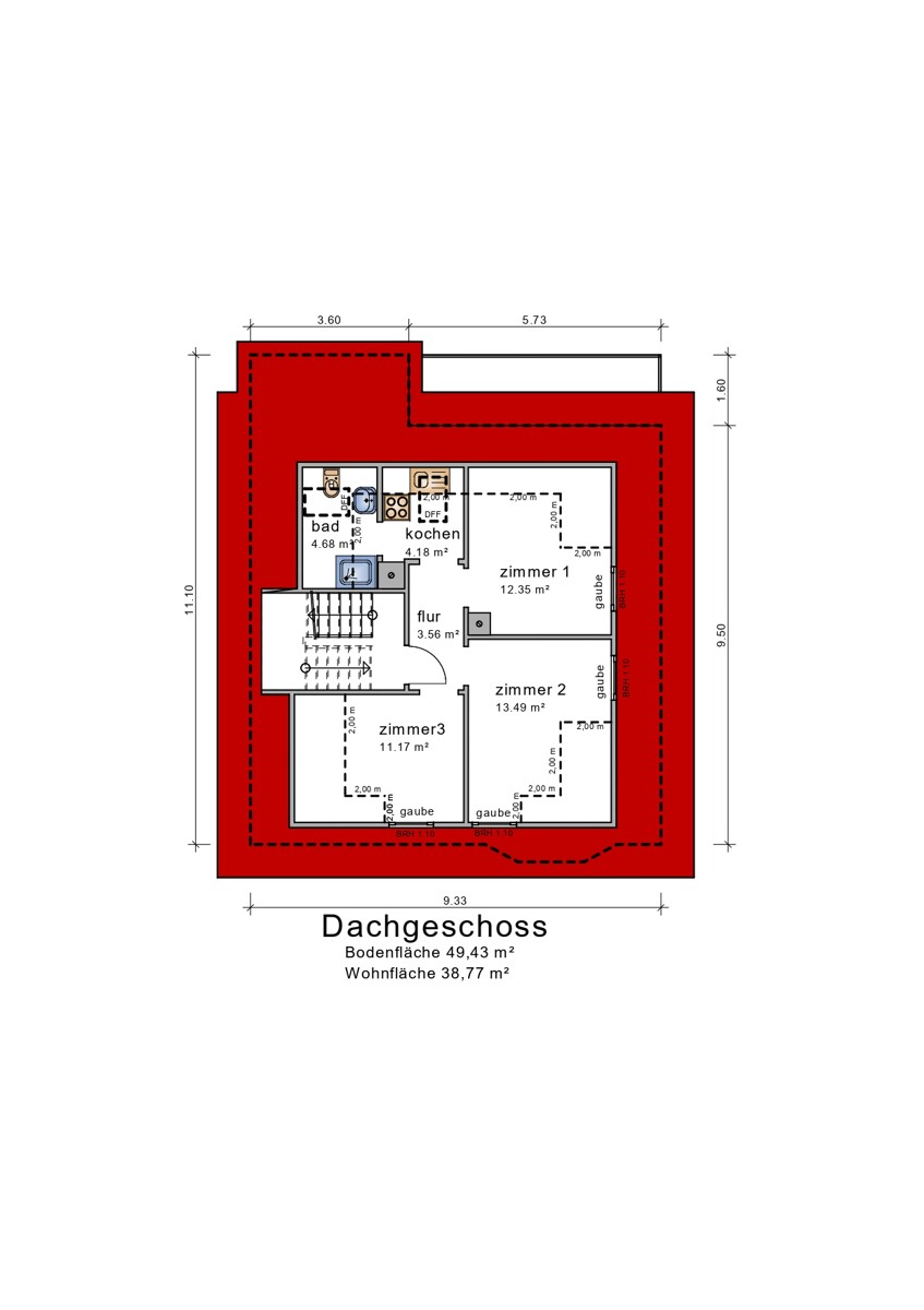 Grundriss DG Mehrfamilienhaus M�hlacker