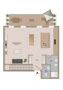 Grundriss EG Exklusive Maisonette - Mietwohnung im Erdgeschoss f�r Familien!