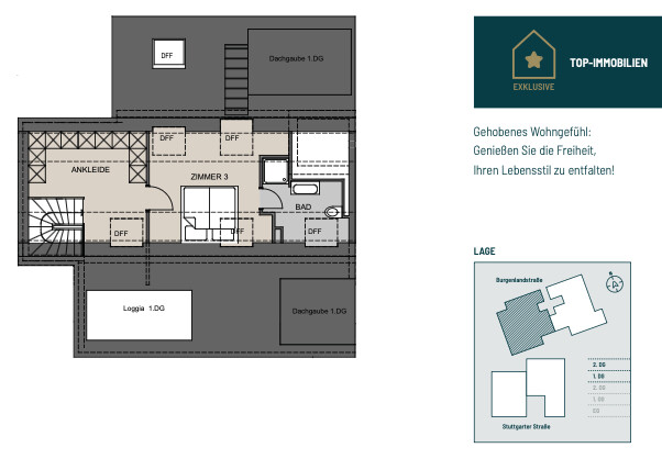WE 17 Grundriss DGII Etagenwohnung Stuttgart / Feuerbach