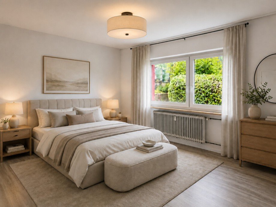 KI-Visualisierung Schlafzimmer Erdgeschosswohnung Bad Herrenalb