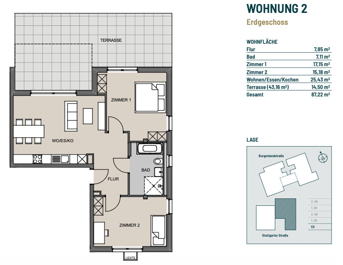 Grundriss Etagenwohnung Stuttgart / Feuerbach