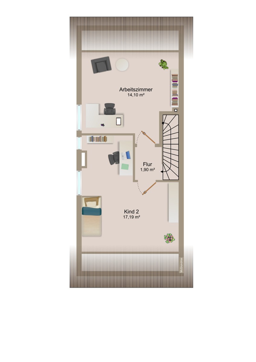 Dachgeschoss Reihenendhaus Rheinstetten / Forchheim