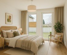 Schlafzimmer (KI-Staging) Exklusive Maisonette - Mietwohnung im Erdgeschoss f�r Familien!