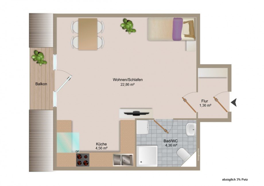 Grundriss Dachgeschosswohnung Malsch