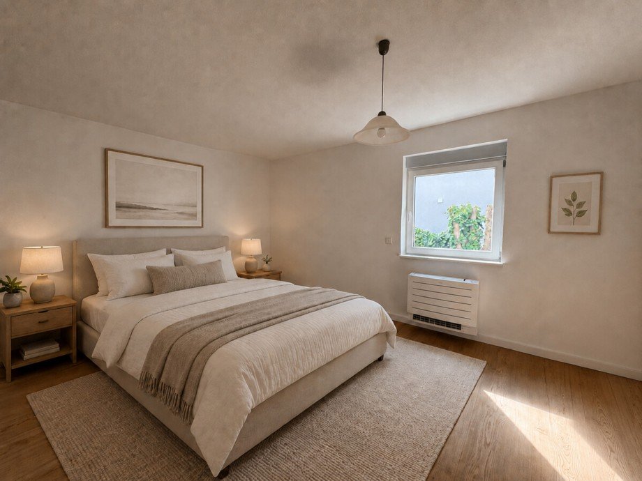 Schlafzimmer (KI-Visualiiserung) Erdgeschosswohnung Ettlingen
