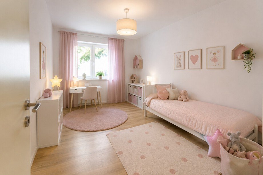 Zweites Kinderzimmer im Obergeschoss (KI-Visualisierung) Reihenendhaus Baden-Baden