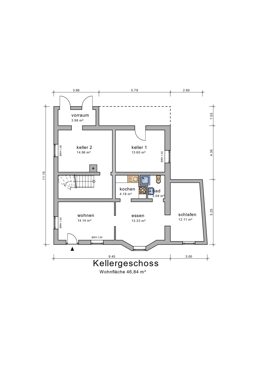 Grundriss KG Mehrfamilienhaus M�hlacker