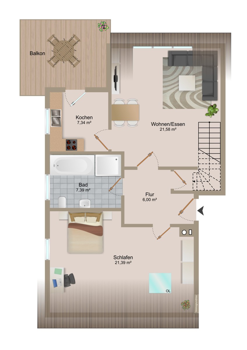 Grundriss Etagenwohnung Bad Herrenalb-Neusatz