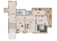Grundriss Charmante 3-Zimmer-Wohnung mit 
Balkon und Garage - 
gestalten Sie Ihr neues Zuhause