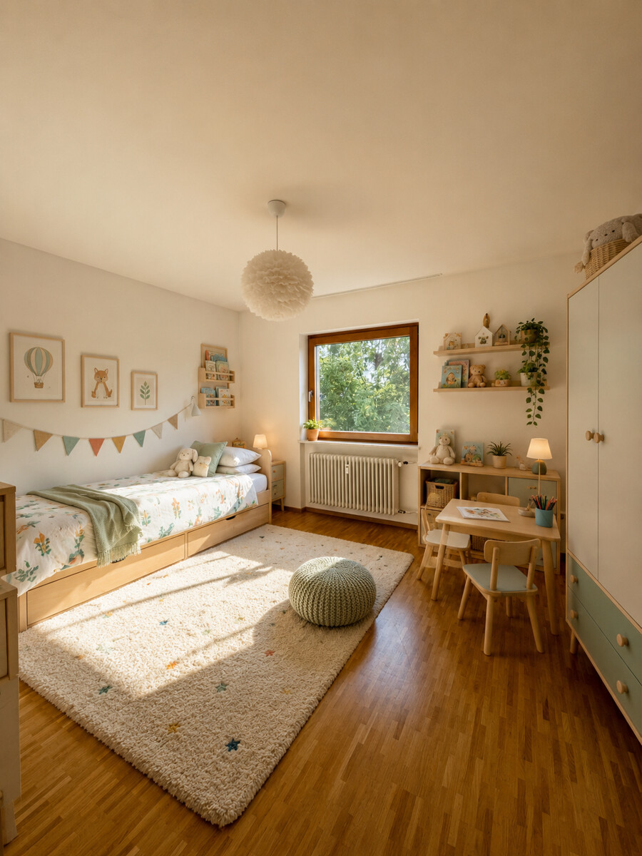 KI-Visualisierung Kinderzimmer Etagenwohnung Ettlingen