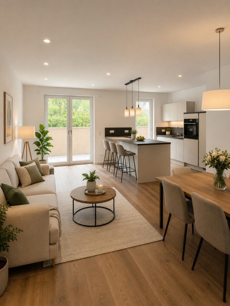 KI-Visualisierung Wohnen/Kochen/Essen Kieselbronn Maisonettewohnung Frei ab sofort - stillvolle Maisonettewohnung im Erdgeschoss (Haus im Haus)