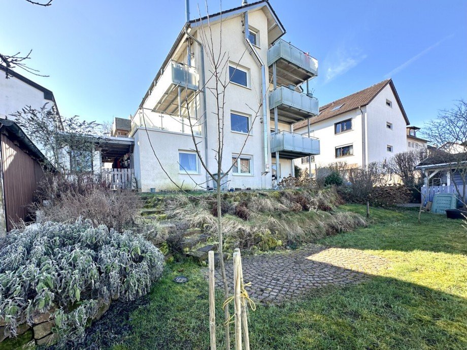 Hausansicht vom Garten Etagenwohnung Malsch