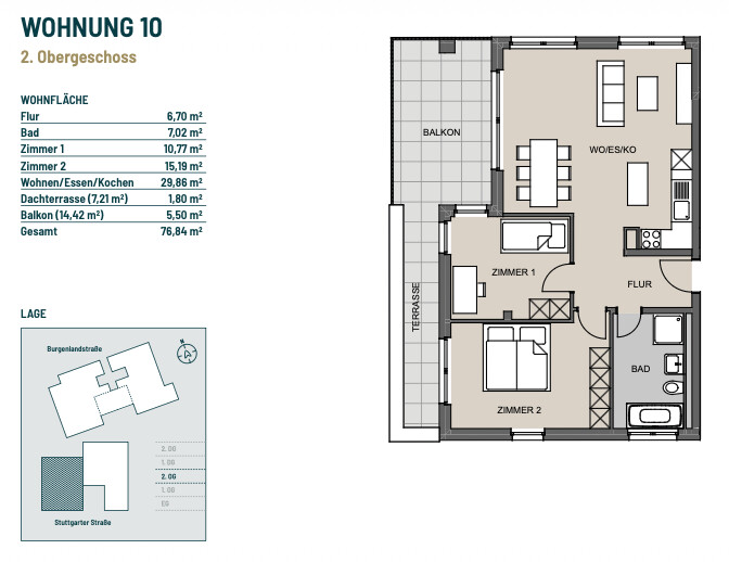 Grundriss Etagenwohnung Stuttgart / Feuerbach