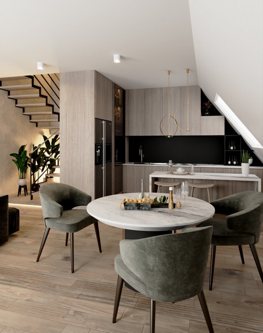 K�che-Essbereich Dachgeschosswohnung Karlsruhe