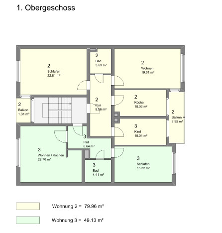 1. Obergeschoss Mehrfamilienhaus Karlsruhe