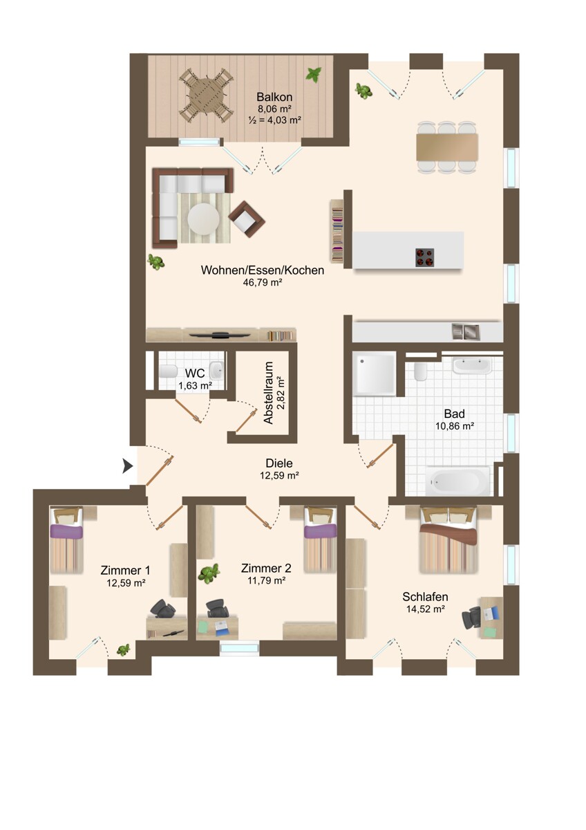 Grundriss Etagenwohnung Kieselbronn