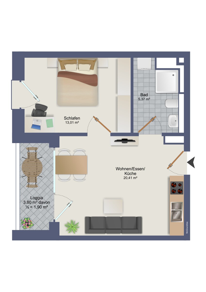 Grundriss Etagenwohnung Ettlingen