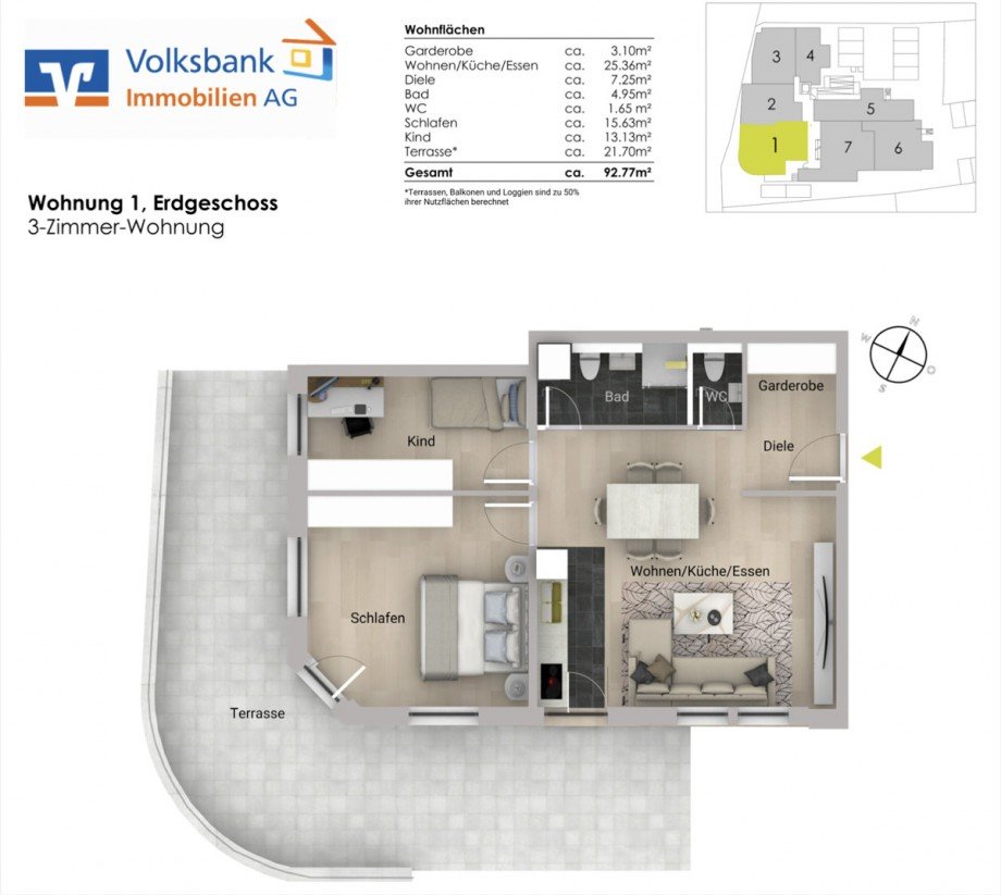 Grundriss Erdgeschosswohnung Keltern / Ellmendingen