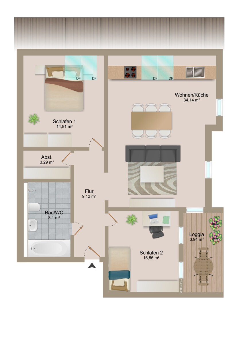 Grundriss ETW Nr. 11 Dachgeschosswohnung Kieselbronn