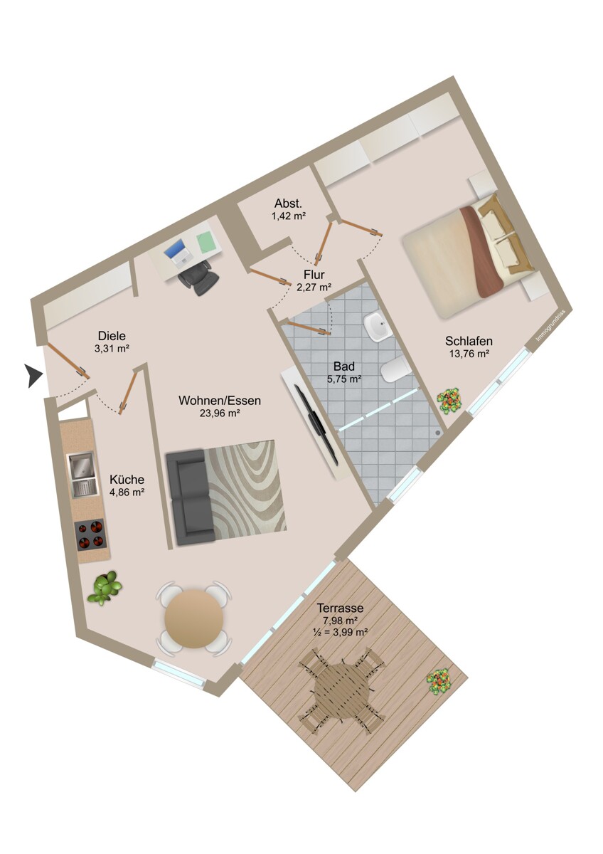 Grundriss Erdgeschosswohnung Ettlingen