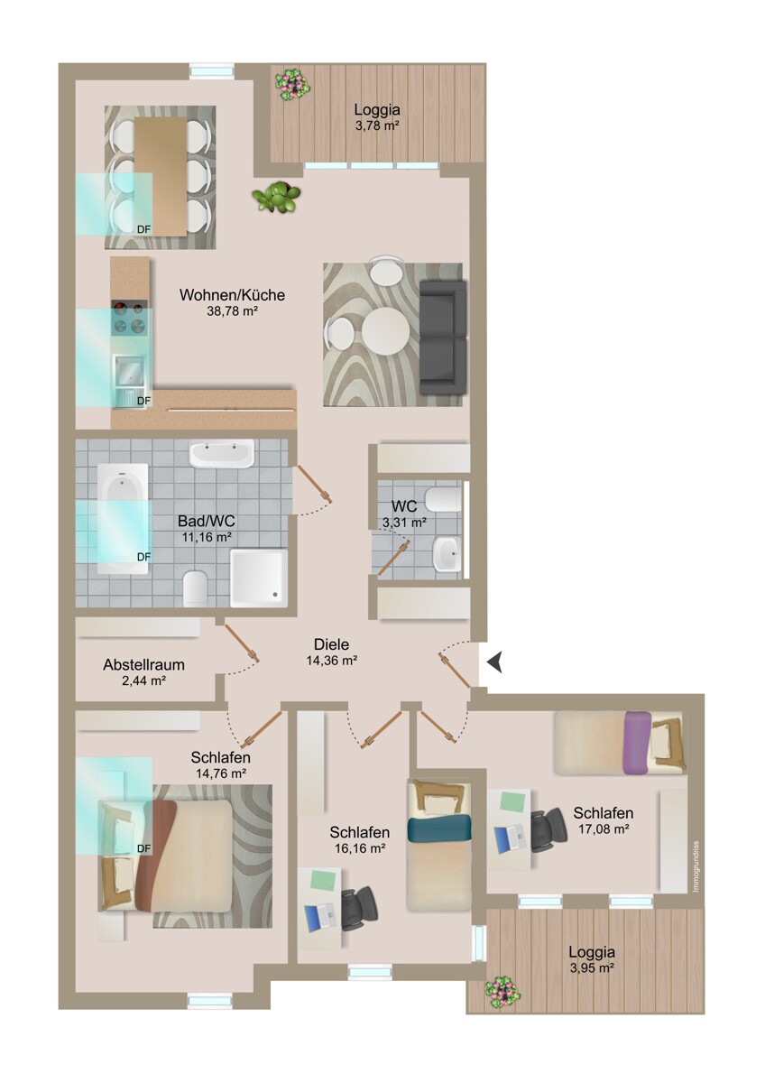 Grundriss ETW Nr. 10 Dachgeschosswohnung Kieselbronn