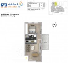 Grundriss Attraktive 2-Zimmer-Wohnung mit einem Balkon