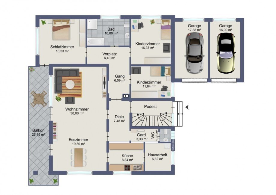 Erdgeschosswohnung Mehrfamilienhaus Malsch