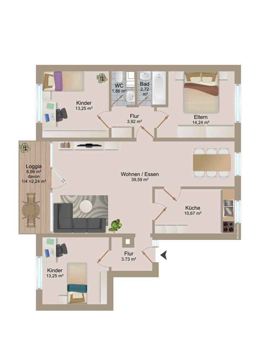 Grundriss Etagenwohnung Karlsruhe