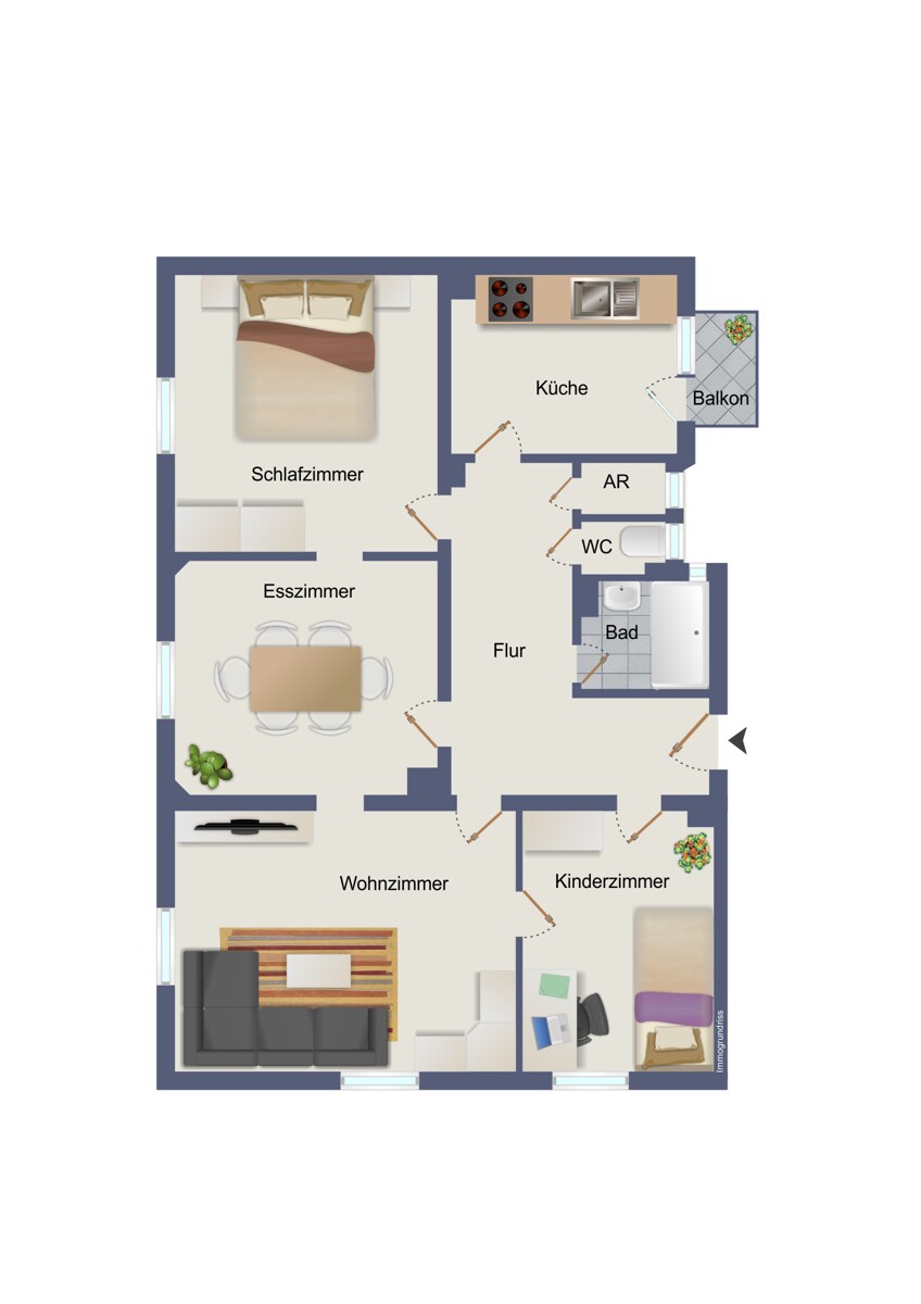 Grundriss Etagenwohnung Karlsruhe / S�dweststadt