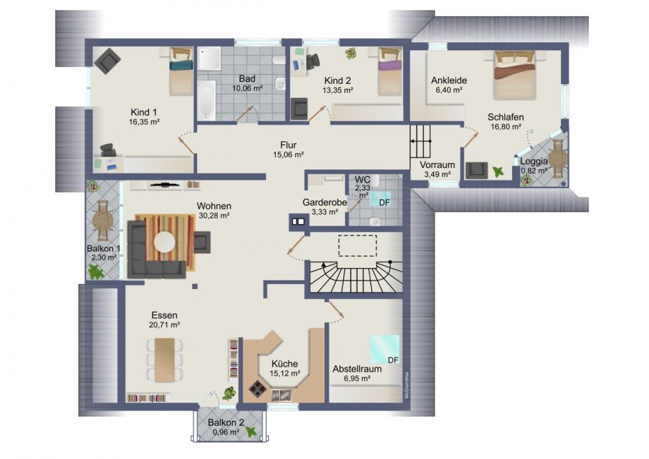 Dachgeschosswohnung Mehrfamilienhaus Malsch