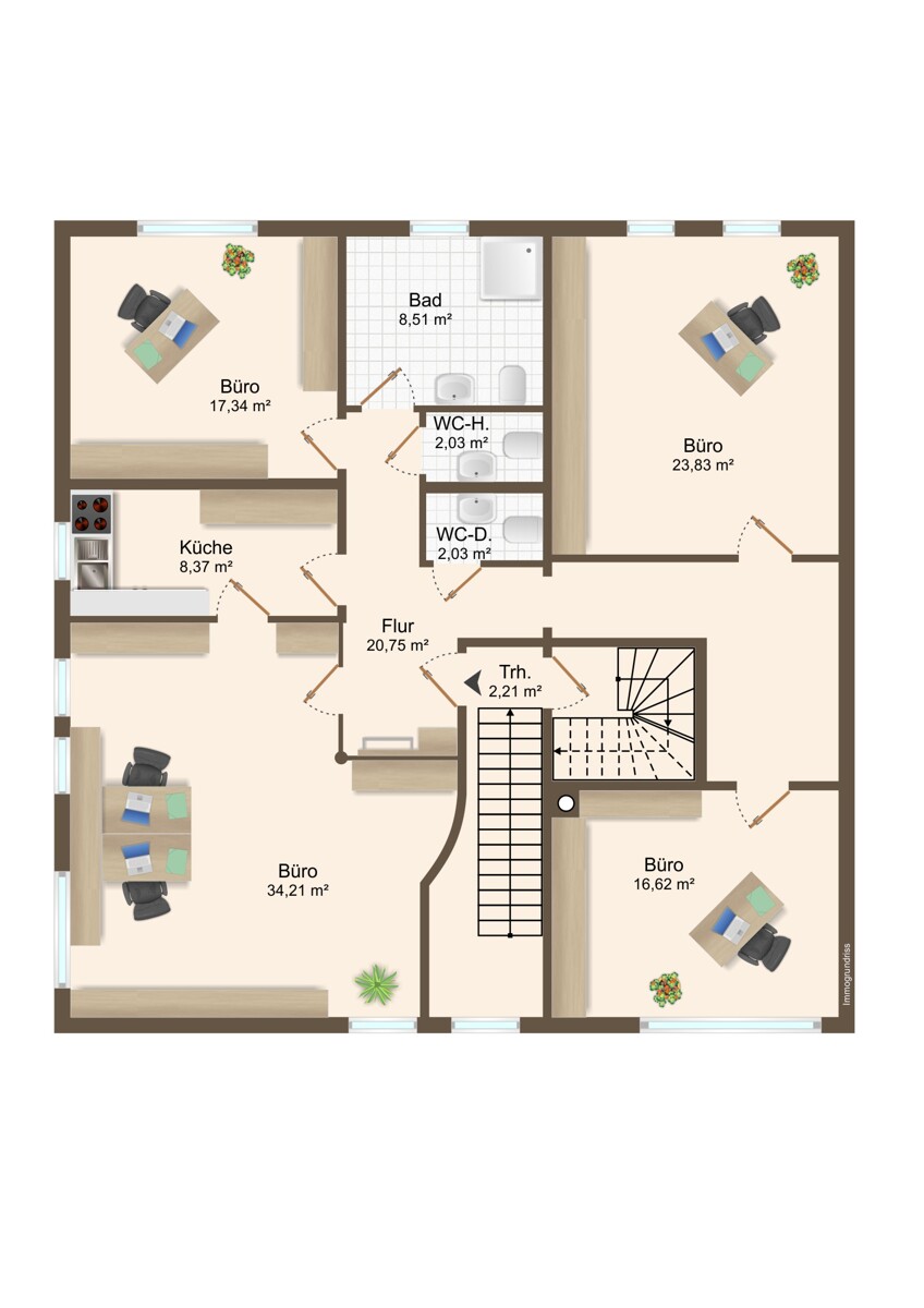 Grundriss B�rofl�che Ittersbach, Karlsbad