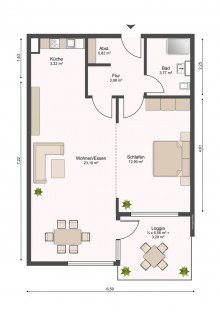 2-Zimmer-Wohnung mit Balkon in Waldbronn
