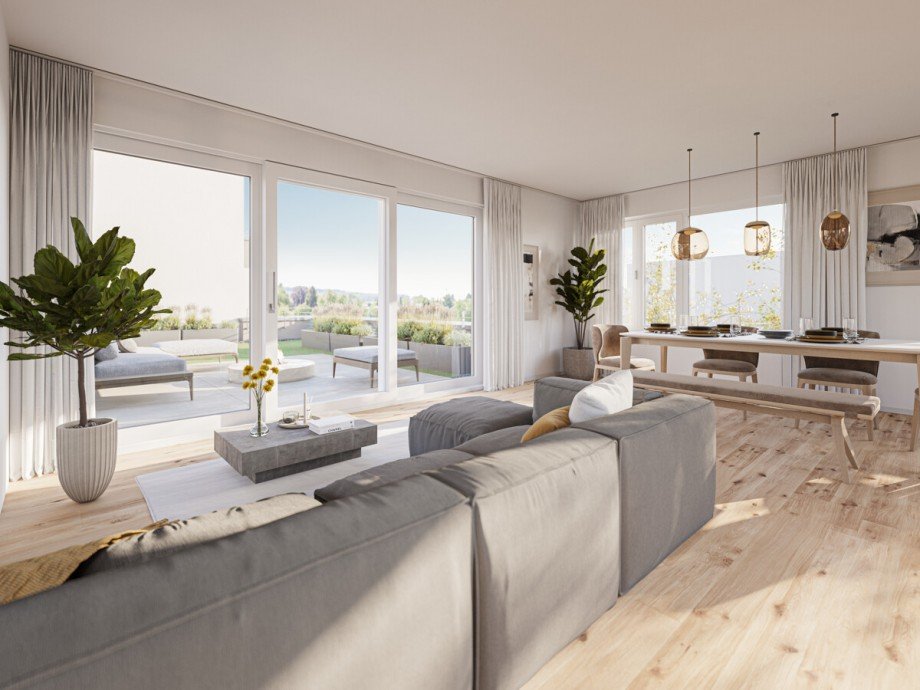 Wohn- und Essbereich mit Terrasse Etagenwohnung Birkenfeld