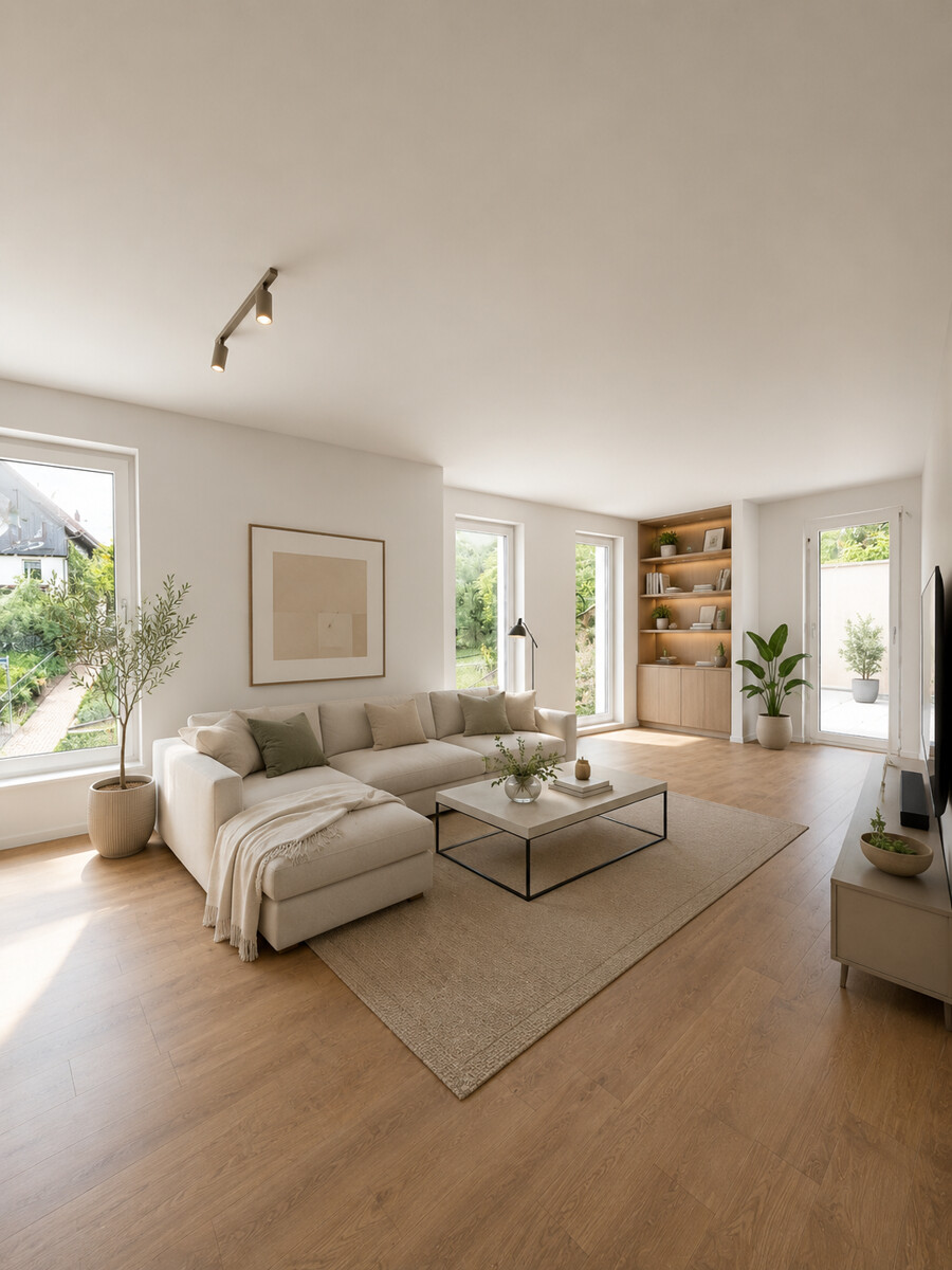 KI-Visualisierung Erdgeschosswohnung Kieselbronn