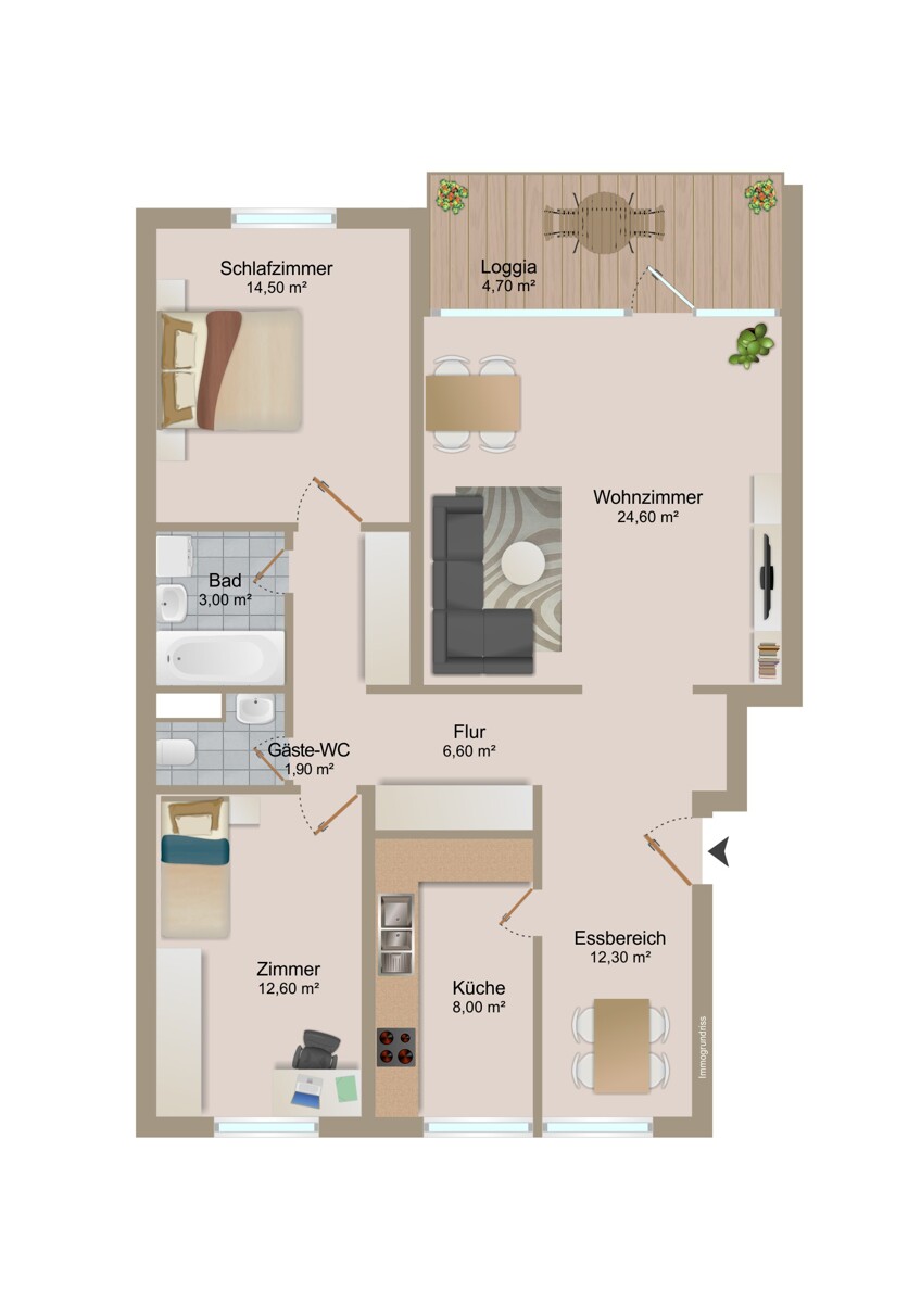 Grundriss Etagenwohnung Karlsruhe