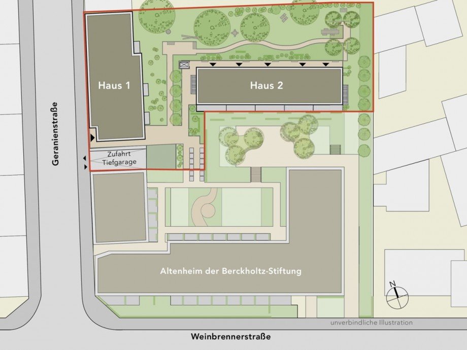 �bersicht Areal Erdgeschosswohnung Karlsruhe