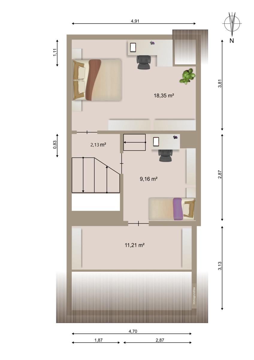 2.OG Doppelhaush�lfte Karlsbad